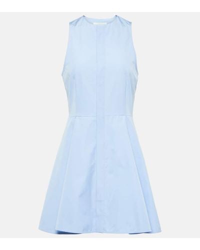 Ami Paris Vestido Godet en popelin de algodon - Azul