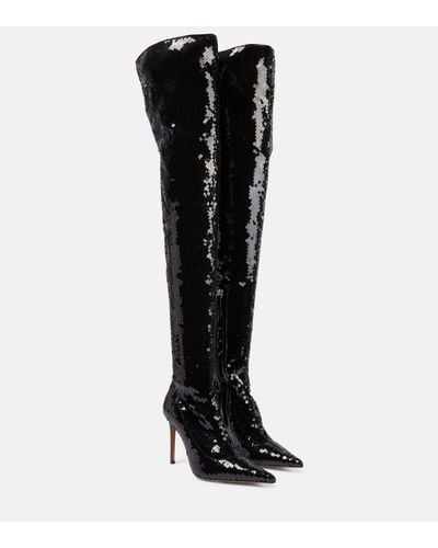 Alexandre Vauthier Elixir Sequined Over-the-knee Boots - Black