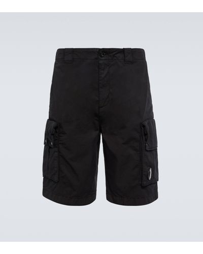 C.P. Company Cotton Twill Cargo Shorts - Black