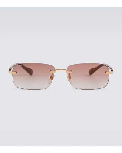 Gucci Eckige Sonnenbrille GG - Pink