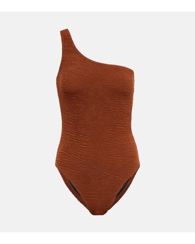 Karla Colletto Talia Asymmetrical Swimsuit - Brown