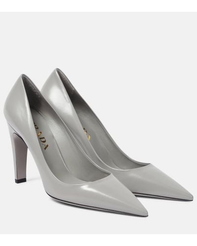 Prada Leather Court Shoes - Grey