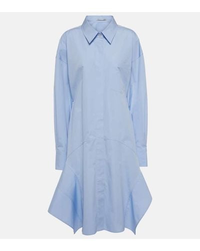 Stella McCartney Hemdblusenkleid aus Baumwolle - Blau