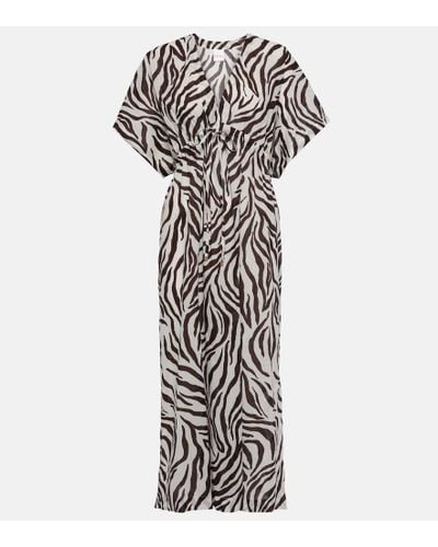 Max Mara Vestido midi Dorotea de algodon - Blanco