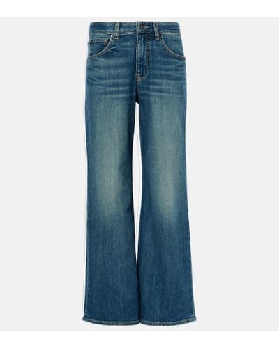 Nili Lotan Mid-Rise Wide-Leg Jeans Marlene - Blau