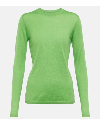 Gabriela Hearst Virgil Cashmere And Silk Jumper - Green