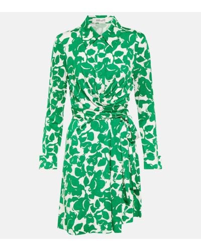 Diane von Furstenberg Vestido corto Didi floral envolvente - Verde