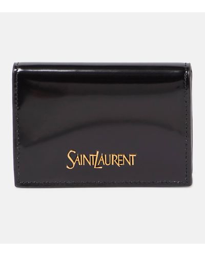 Saint Laurent Logo Leather Card Case - Black