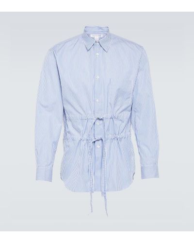 Comme des Garçons Camicia in popeline di cotone a righe - Blu