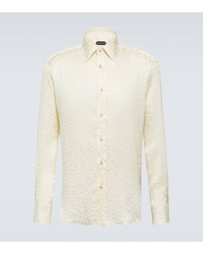 Tom Ford Jacquard Silk Shirt - White