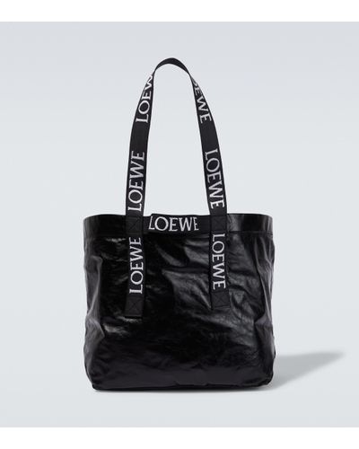 Loewe Cabas Fold Shopper en cuir - Noir