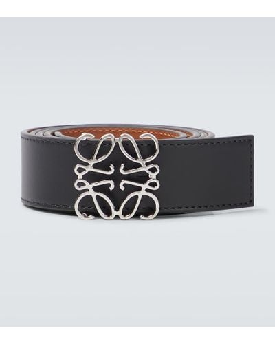 Loewe Anagram Leather Belt - Black