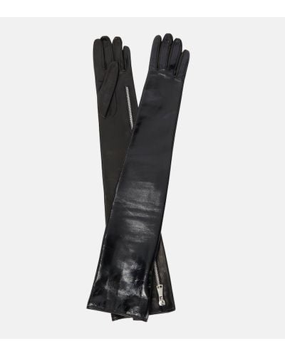 Alessandra Rich Leather Gloves - Black