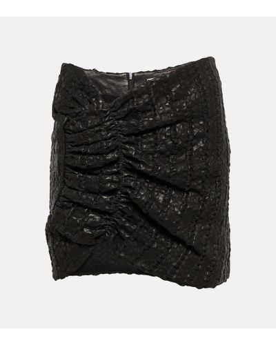 The Mannei Minifalda Wishaw de piel fruncida - Negro