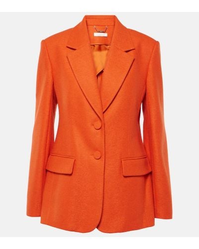 Chloé Blazer de jersey de lana y cachemir - Naranja