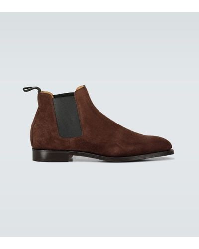 John Lobb Lawry Suede Boot - Brown