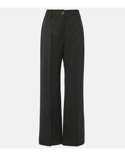 Patou Mid-rise Wool-blend Straight Trousers - Black