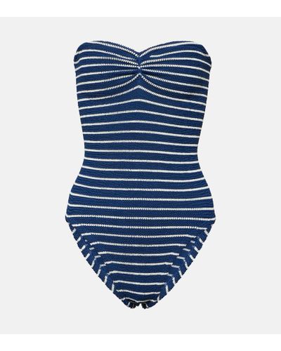 Hunza G Brooke Striped Swimsuit - Blue