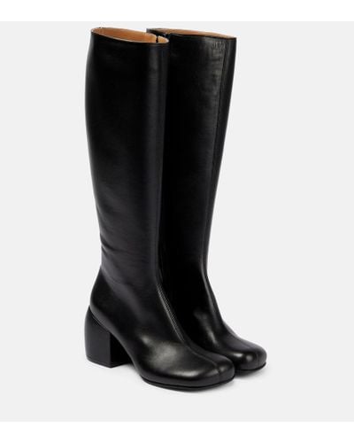 Dries Van Noten Knee-high Leather Boots - Black