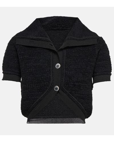 Jacquemus Le Cardigan Campana Knit Crop Top - Black