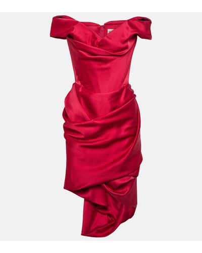 Vivienne Westwood Nova Cora Crepe Satin Minidress - Red
