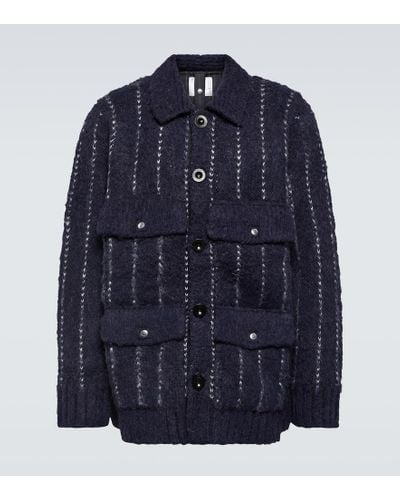 Sacai Wool-blend Blouson Jacket - Blue