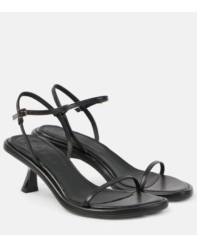 Souliers Martinez Ivone Leather Sandals - Black
