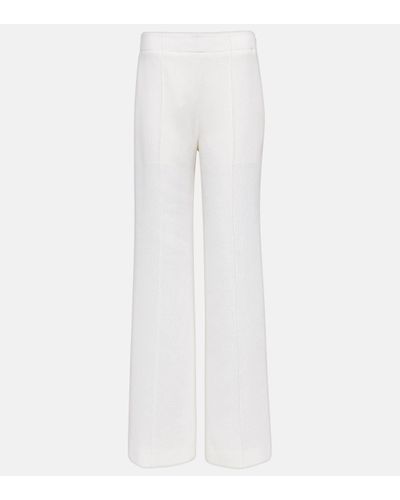 Chloé Ribbed-knit Wool Trousers - White