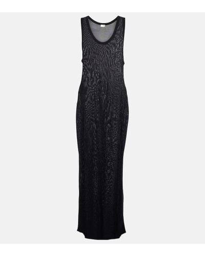 Saint Laurent Silk-blend Jersey Maxi Dress - Black