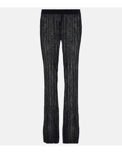 Petar Petrov Giulio Ribbed-knit Flared Trousers - Black