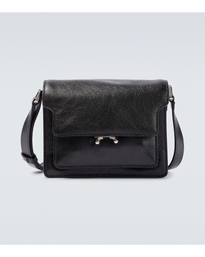 Marni Trunk Mini Leather Shoulder Bag - Black