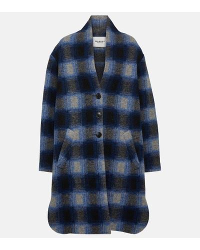 Isabel Marant Cappotto Gabriel a quadri - Blu