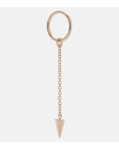 Maria Tash Spike Pendulum 14kt Gold Single Earring - White