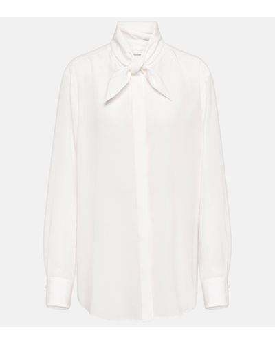 Chloé Tie-neck Silk Shirt - White