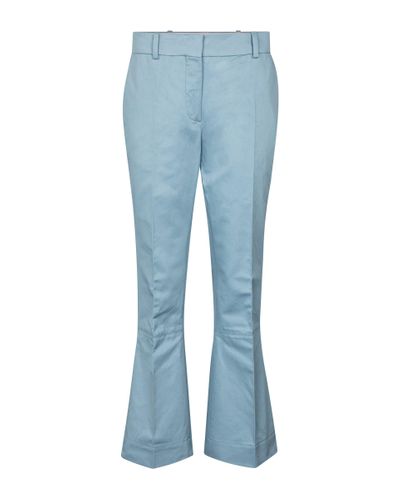 Marni Cotton And Linen Flared Pants - Blue