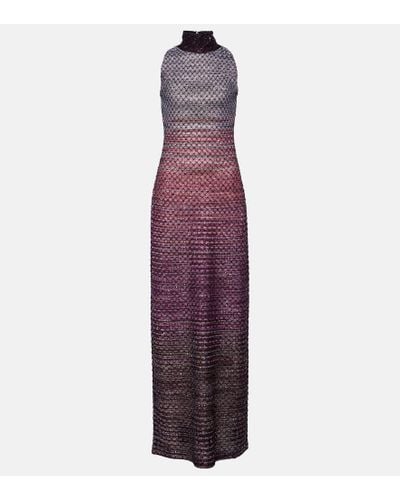 Missoni Sequin-embellished Sleeveless Maxi Dress - Purple