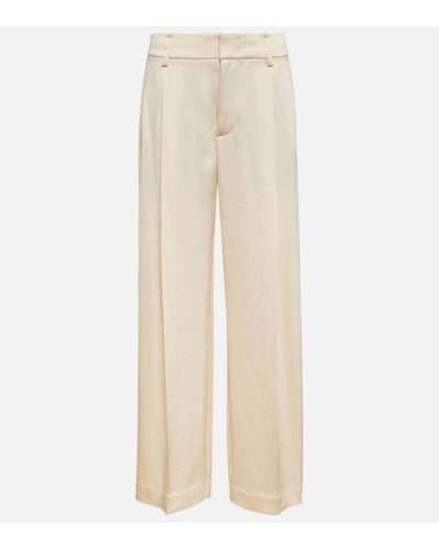 Vince High-rise Wide-leg Trousers - Natural