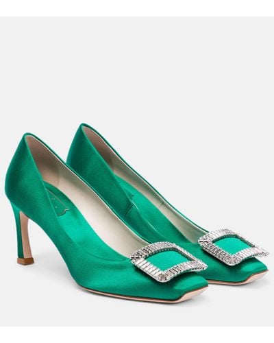 Roger Vivier Embellished Trompette Court Shoes 70 - Green