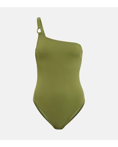 Karla Colletto Morgan One-shoulder Swimsuit - Green