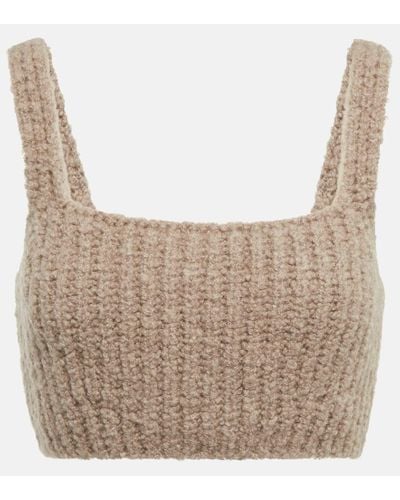 Loro Piana Ribbed-knit Cashmere Crop Top - Natural