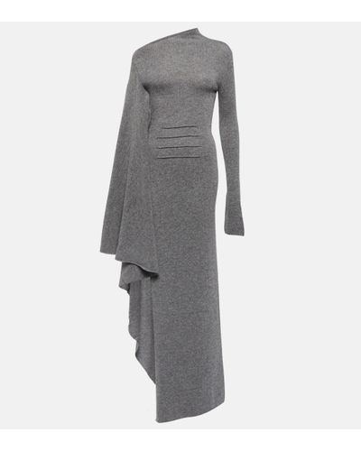 Ann Demeulemeester Zorka Draped Wool And Cashmere Maxi Dress - Grey