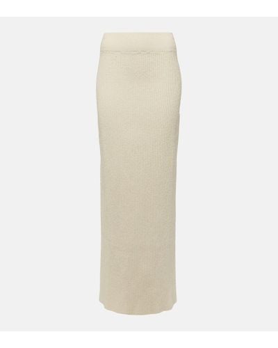 Totême Cotton-blend Boucle Maxi Skirt - White