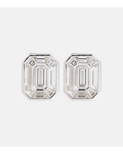SHAY Pendientes Illusion de oro blanco de 18 ct con diamantes - Metálico