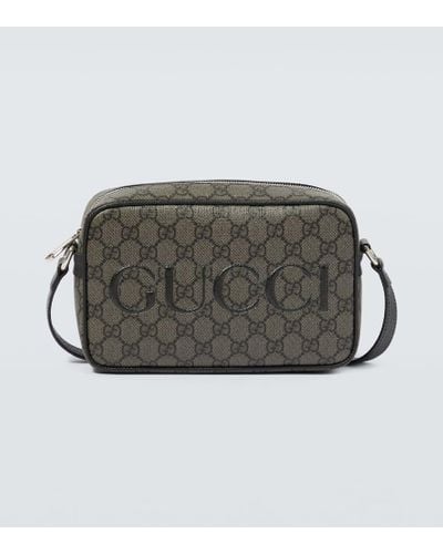 Gucci Messenger Bag Mini aus Canvas - Grau