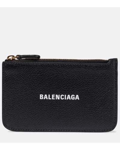 Balenciaga Porte-cartes En Cuir Texturé Imprimé Cash - Noir