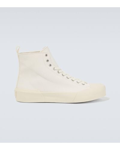 Jil Sander High-top Canvas Trainers - Natural