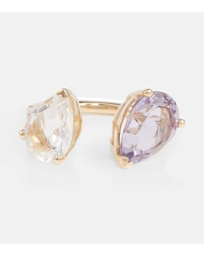 PERSÉE Birthstone 18kt Gold Ring With Diamonds, Amethyst, And White Topaz