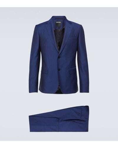 Zegna Wool And Mohair Suit - Blue