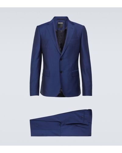 Zegna Costume en laine et mohair - Bleu