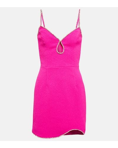 Rebecca Vallance Cristina Embellished Crepe Minidress - Pink
